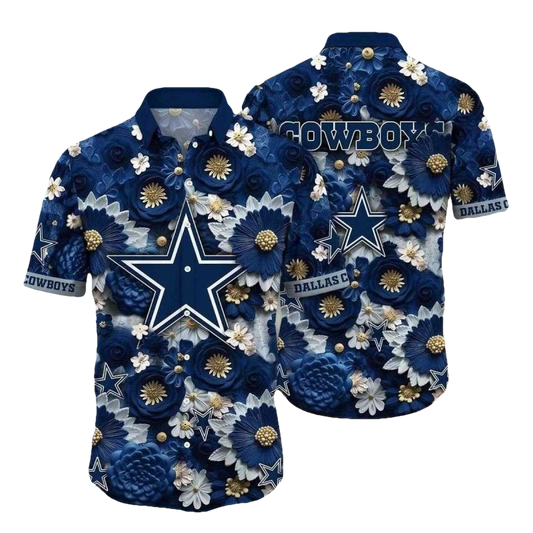 Dallas Cowboys Evening Bloom Elegance Hawaiian Shirt - Moonbestprint