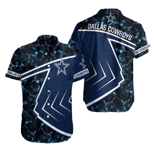 Dallas Cowboys Electric Storm Pattern Hawaiian Shirt - Moonbestprint