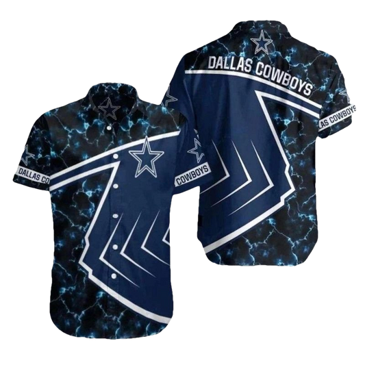 Dallas Cowboys Electric Storm Pattern Hawaiian Shirt - Moonbestprint