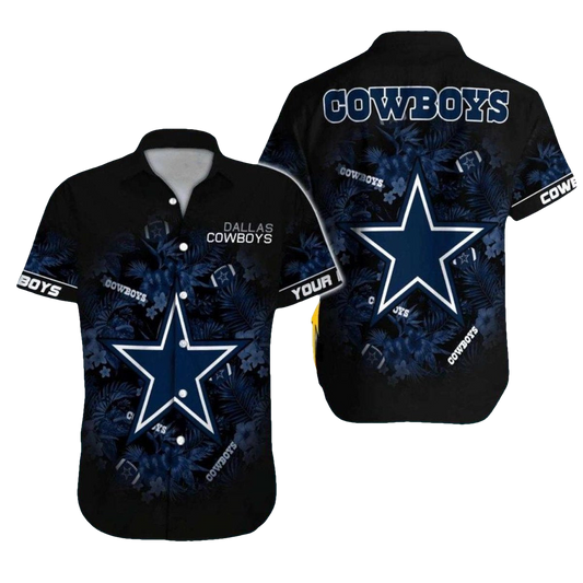 Dallas Cowboys Dark Tropical Star Design Hawaiian Shirt - Moonbestprint