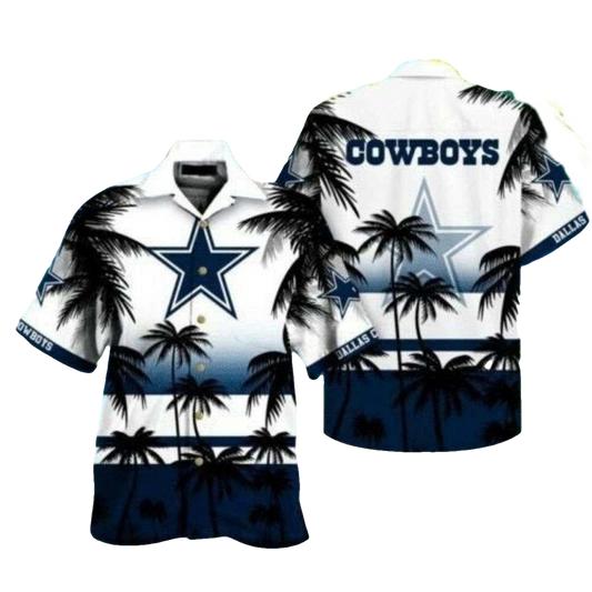 Dallas Cowboys Beachfront Blitz White Hawaiian Shirt - Moonbestprint