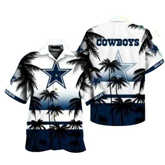 Dallas Cowboys Beachfront Blitz White Hawaiian Shirt - Moonbestprint