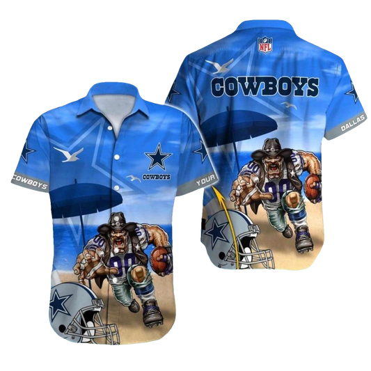 Dallas Cowboys Beachfront Battle Rugged Player Hawaiian Shirt - Moonbestprint