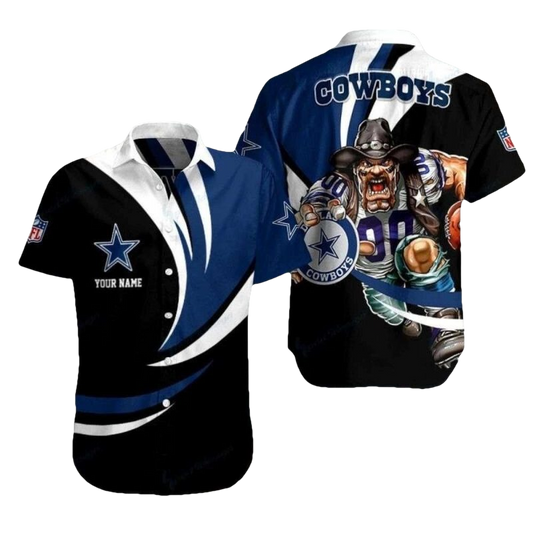 Dallas Cowboys Battle Ready With Mascot Hawaiian Shirt - Moonbestprint