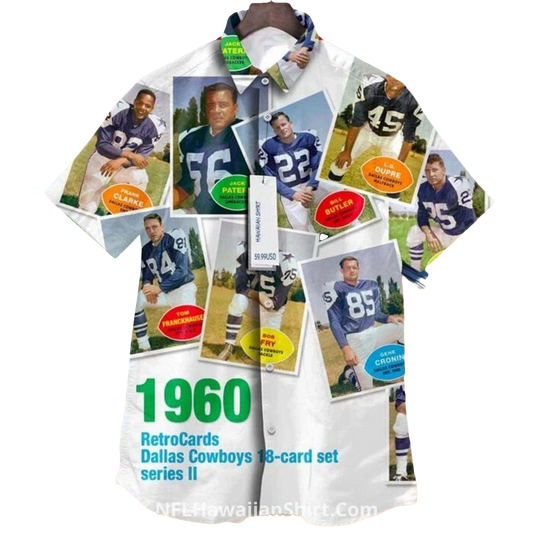 Dallas Cowboys 1960 Retro Cards Hawaiian Shirt - Moonbestprint