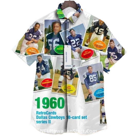 Dallas Cowboys 1960 Retro Cards Hawaiian Shirt - Moonbestprint