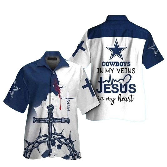 Dallas Cowboys Aith And Football Cross Anchors Hawaiian Shirt - Moonbestprint
