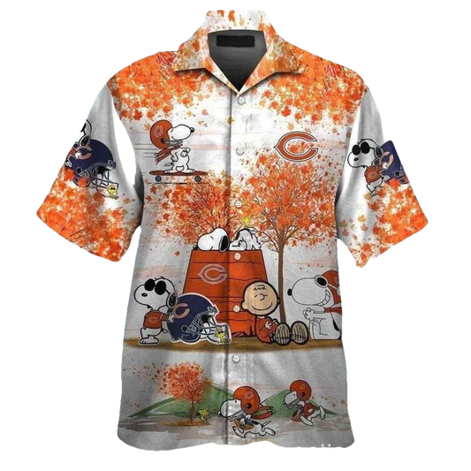 Snoopys Seasonal Sway Chicago Bears Autumn Hawaiian Shirt - Moonbestprint