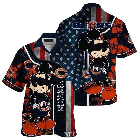 Personalized Mickeys Tropical Touchdown Chicago Bears Hawaiian Shirt - Moonbestprint