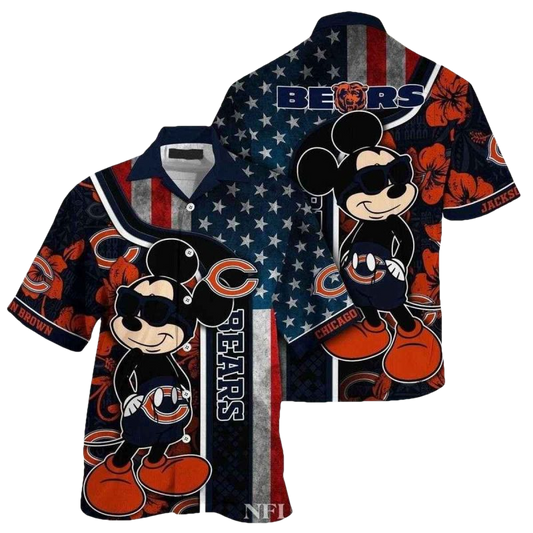 Personalized Mickeys Tropical Touchdown Chicago Bears Hawaiian Shirt - Moonbestprint