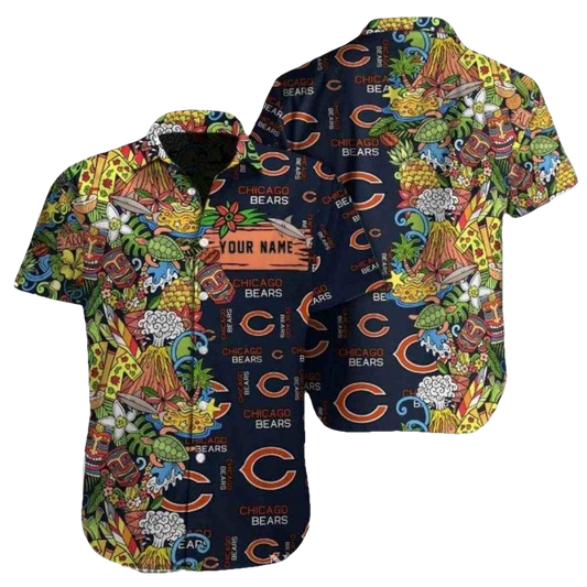 Personalized Colorful Doodle Art Chicago Bears Fan Exclusive Hawaiian Shirt - Moonbestprint