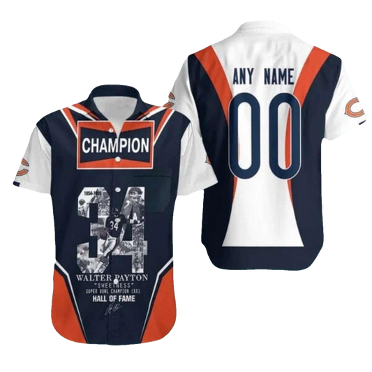 Personalized Chicago Bears Walter Payton Tribute Hawaiian Shirt - Moonbestprint