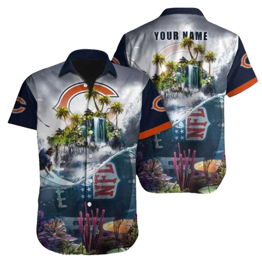 Personalized Chicago Bears Tropical Island Game Day Hawaiian Shirt - Moonbestprint