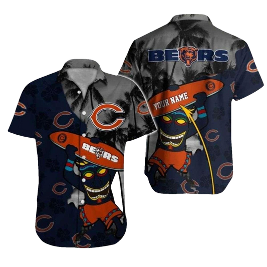 Personalized Chicago Bears Tropical Night Party Hawaiian Shirt - Moonbestprint