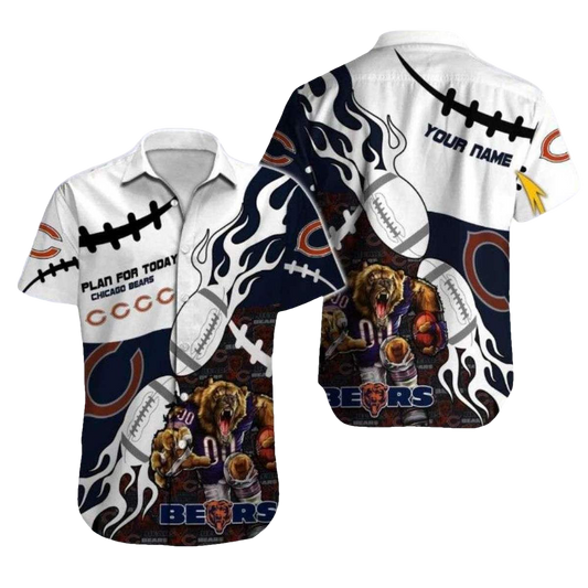 Personalized Chicago Bears Plan For Today Hawaiian Shirt - Moonbestprint