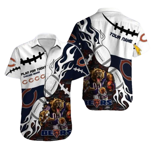 Personalized Chicago Bears Plan For Today Hawaiian Shirt - Moonbestprint