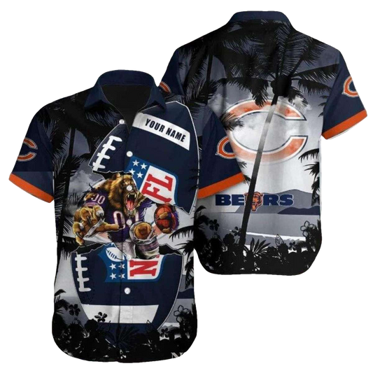 Personalized Chicago Bears Patriotic Pride Hawaiian Shirt - Moonbestprint