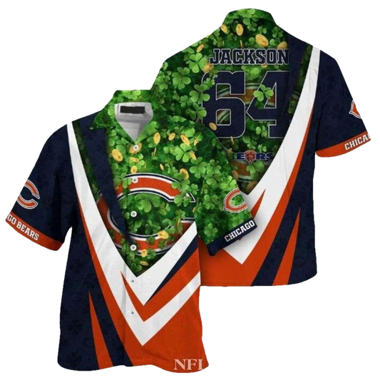 Personalized Chicago Bears Lucky Charm St. Patricks Day Hawaiian Shirt - Moonbestprint