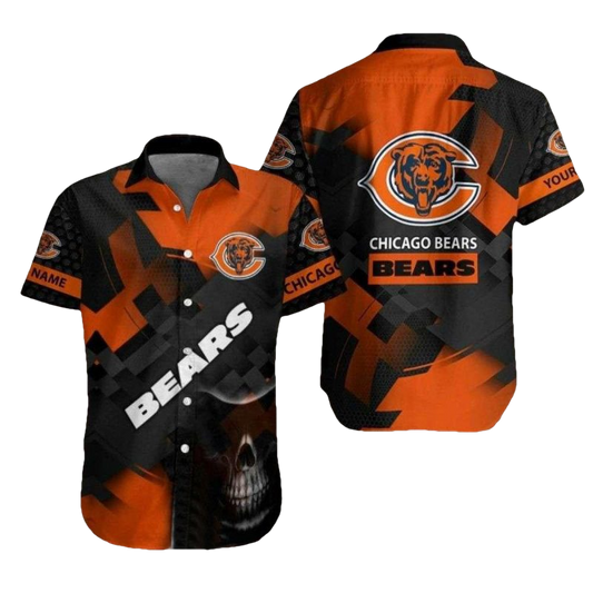 Personalized Chicago Bears logo And Ghost Hawaiian Shirt - Moonbestprint