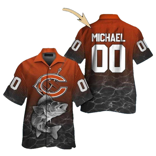 Personalized Chicago Bears Fisherman Hawaiian Shirt - Moonbestprint