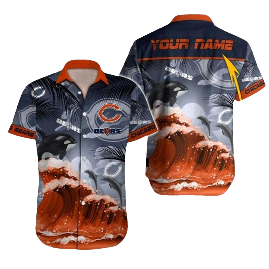 Personalized Chicago Bears And Dolphin Hawaiian Shirt - Moonbestprint