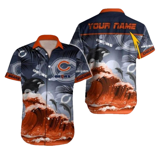 Personalized Chicago Bears And Dolphin Hawaiian Shirt - Moonbestprint