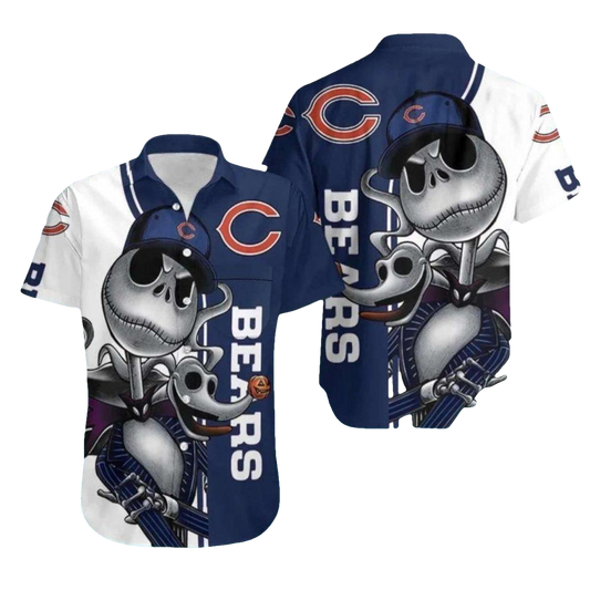 Nightmare Before Christmas Chicago Bears Hawaiian Shirt - Moonbestprint