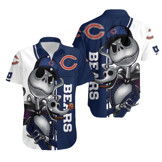 Nightmare Before Christmas Chicago Bears Hawaiian Shirt - Moonbestprint