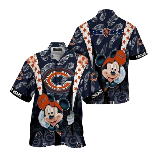 Mickey Adventure Chicago Bears Tropical Hawaiian Shirt - Moonbestprint