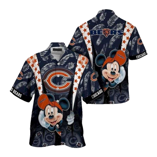 Mickey Adventure Chicago Bears Tropical Hawaiian Shirt - Moonbestprint