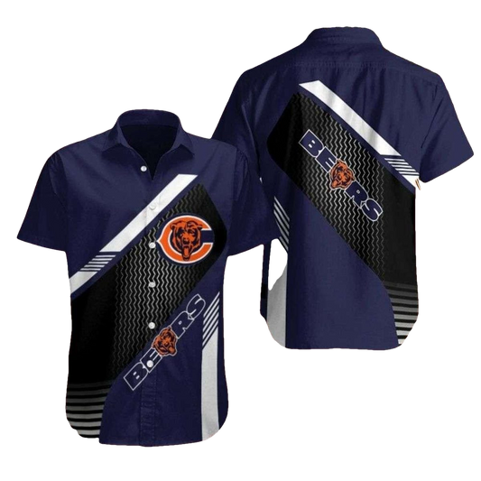 harp Stripes Chicago Bears Sleek Hawaiian Shirt - Moonbestprint