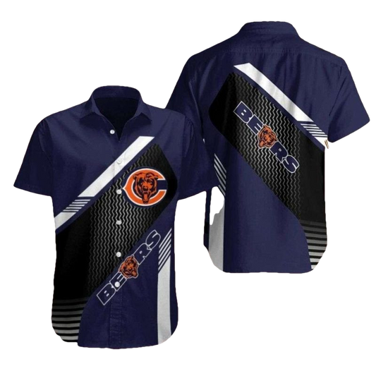 harp Stripes Chicago Bears Sleek Hawaiian Shirt - Moonbestprint