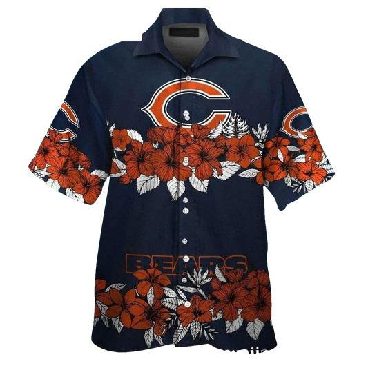Chicago Bears Tropicana Bears Bloom Hibiscus Game Day Hawaiian Shirt - Moonbestprint