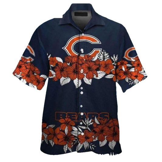 Chicago Bears Tropicana Bears Bloom Hibiscus Game Day Hawaiian Shirt - Moonbestprint