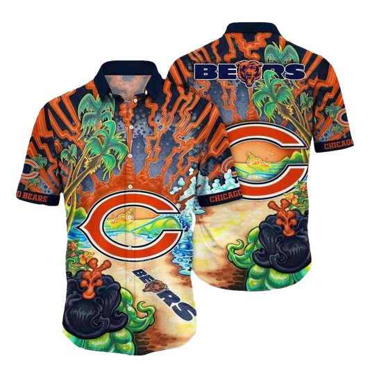 Chicago Bears Tropical Paradise Hawaiian Shirt - Moonbestprint