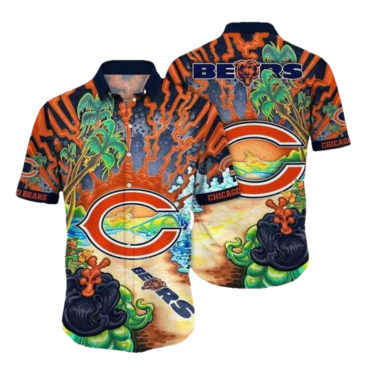 Chicago Bears Tropical Paradise Hawaiian Shirt - Moonbestprint