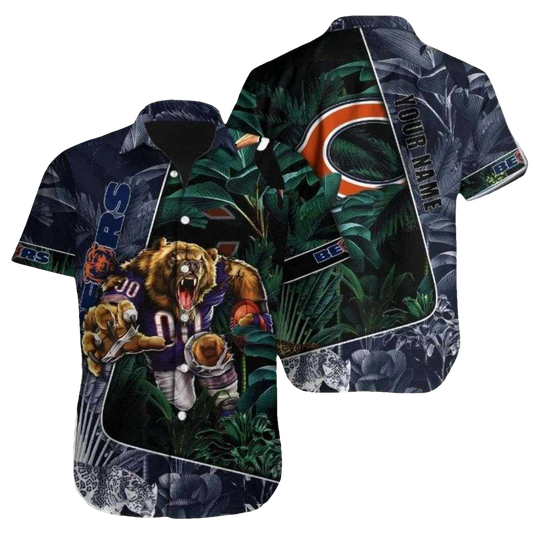 Chicago Bears Tropical Forest Mascot Hawaiian Shirt - Moonbestprint