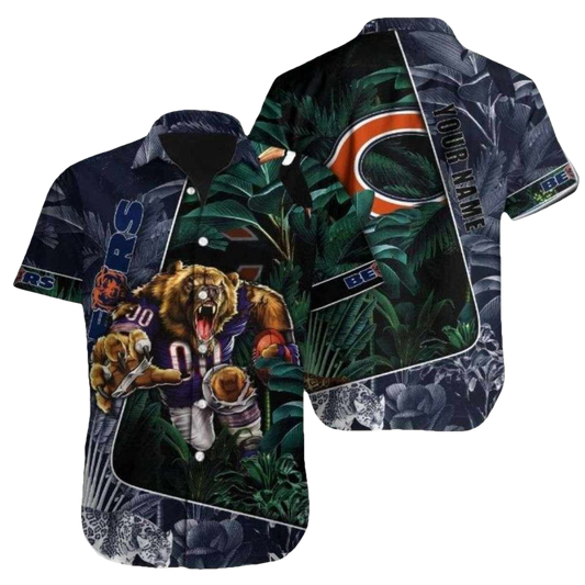 Chicago Bears Tropical Forest Mascot Hawaiian Shirt - Moonbestprint