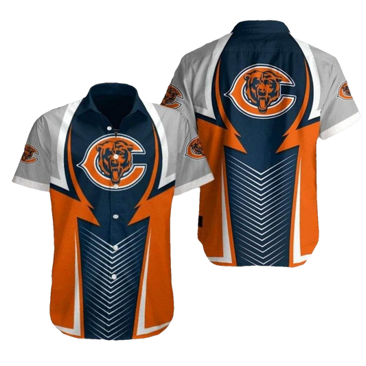 Chicago Bears Symmetry Strike Hawaiian Shirt - Moonbestprint
