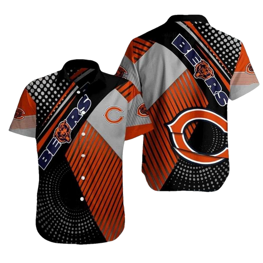 Chicago Bears Swooping Swirl Hawaiian Shirt - Moonbestprint
