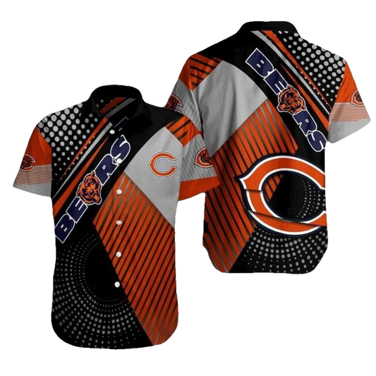 Chicago Bears Swooping Swirl Hawaiian Shirt - Moonbestprint
