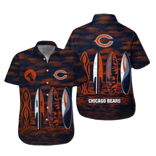 Chicago Bears Surfboard Hawaiian Shirt - Moonbestprint