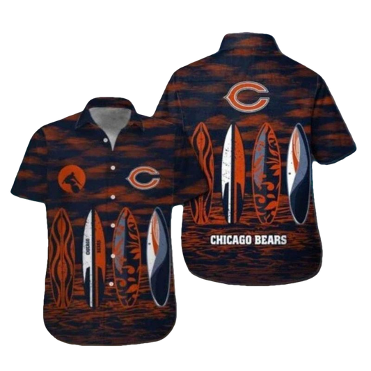 Chicago Bears Surfboard Hawaiian Shirt - Moonbestprint