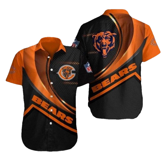 Chicago Bears Sunset Geometry Hawaiian Shirt - Moonbestprint