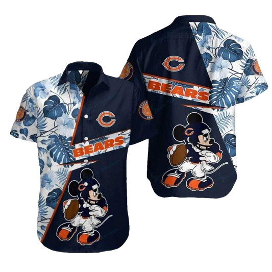 Chicago Bears Mickey Mouse Player Hawaiian Shirt - Moonbestprint