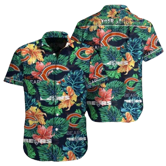 Chicago Bears Lush Greenery Floral Enthusiast Hawaiian Shirt - Moonbestprint