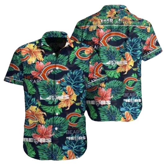 Chicago Bears Lush Greenery Floral Enthusiast Hawaiian Shirt - Moonbestprint