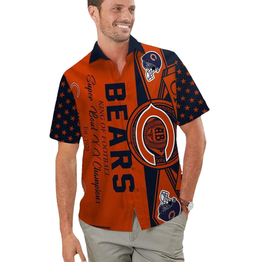 Chicago Bears King Of Football Hawaiian Shirt - Moonbestprint