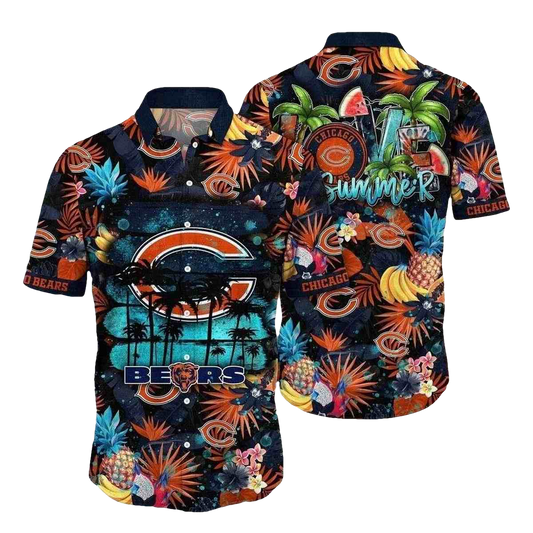 Bears Summer Vibes Tropical Chicago Bears Hawaiian Shirt - Moonbestprint