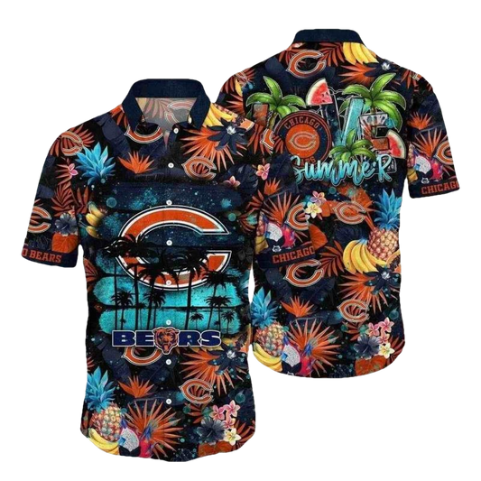 Bears Summer Vibes Tropical Chicago Bears Hawaiian Shirt - Moonbestprint
